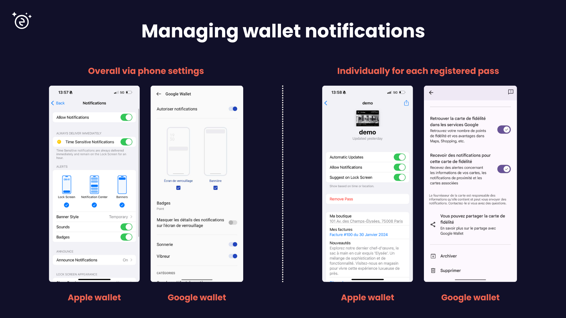 Notification settings for an individual wallet pass