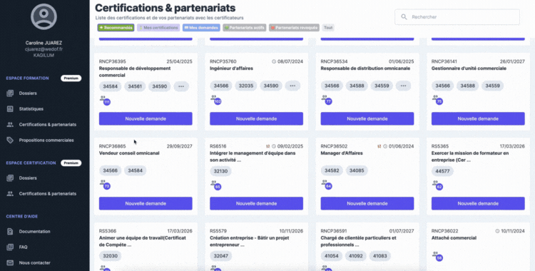 CRM et prospection pour organisme de formation