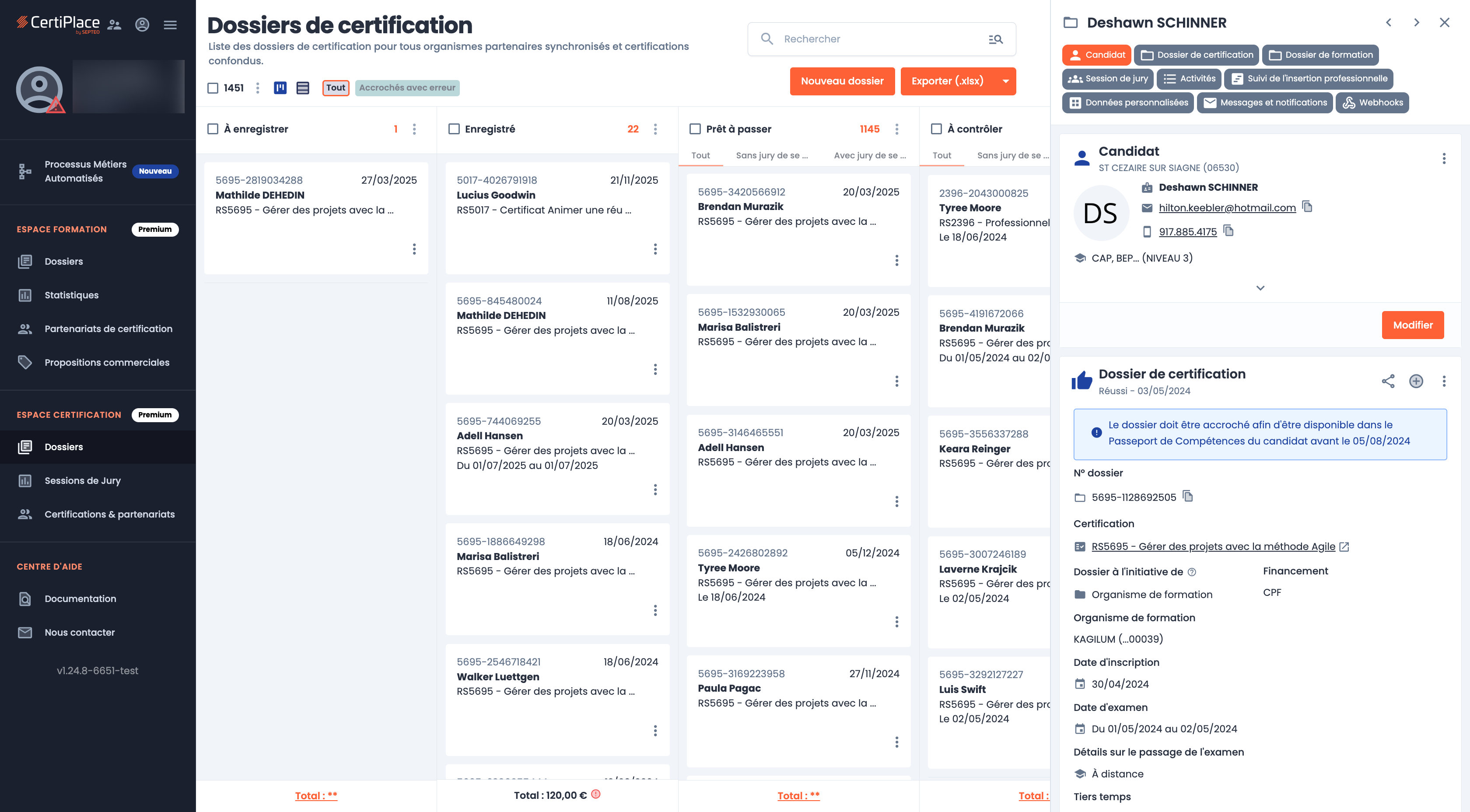 Capture d’écran de CertiPlace
