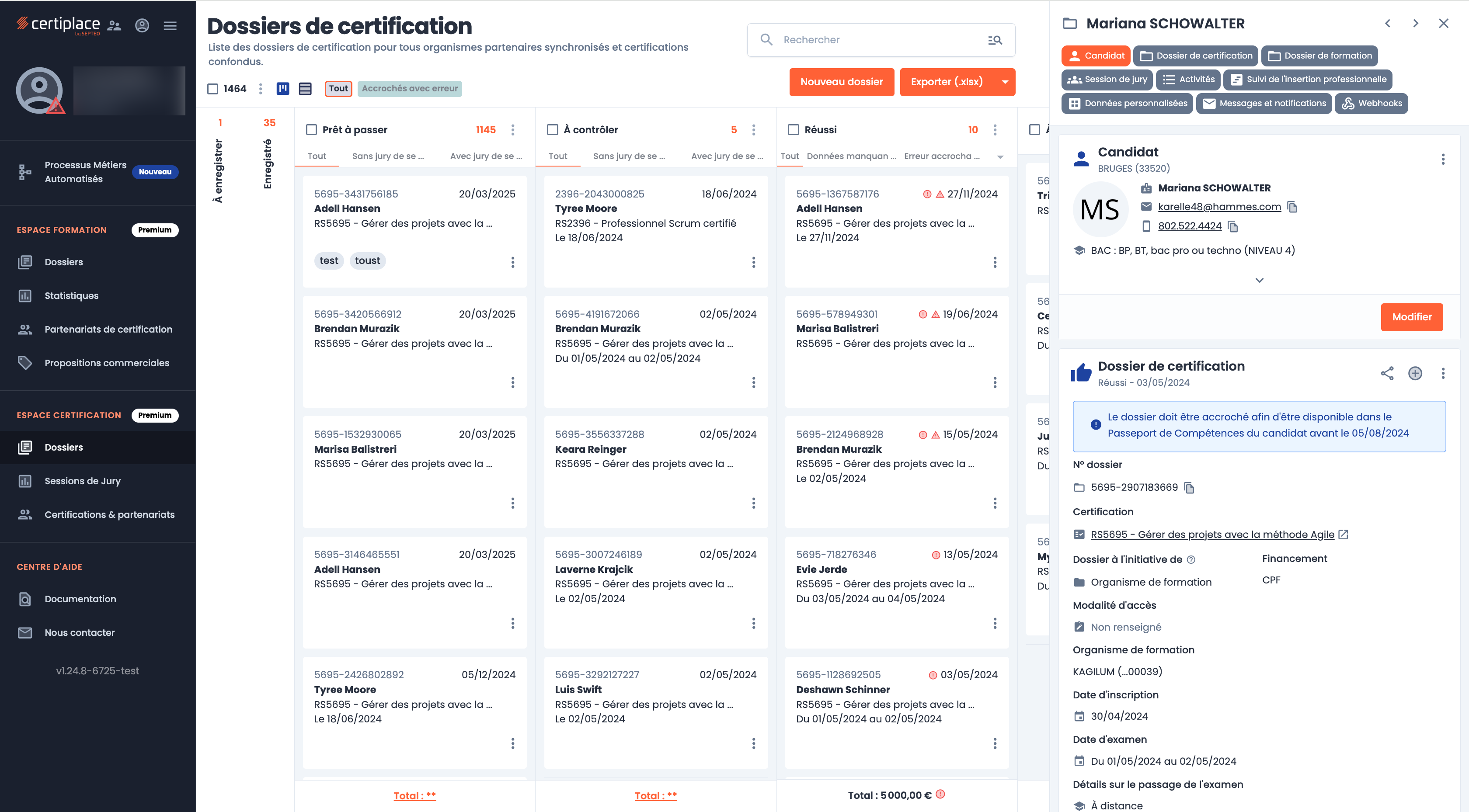 Capture d’écran de CertiPlace