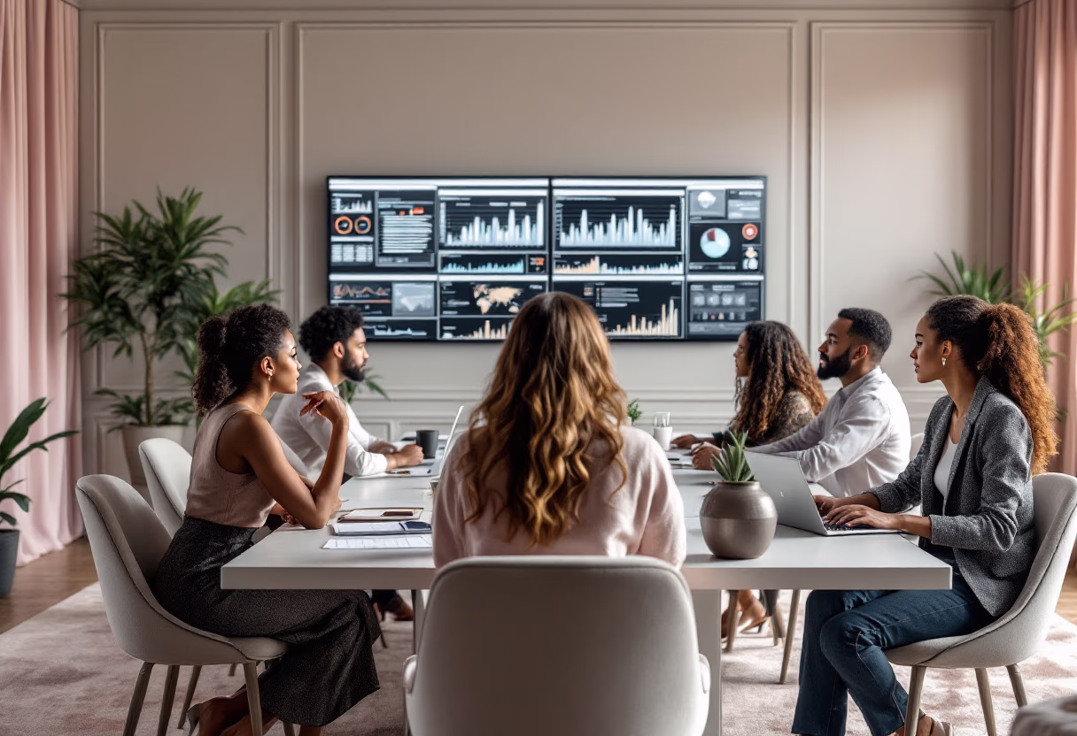 image of business strategy session for a data analytics and business intelligence company