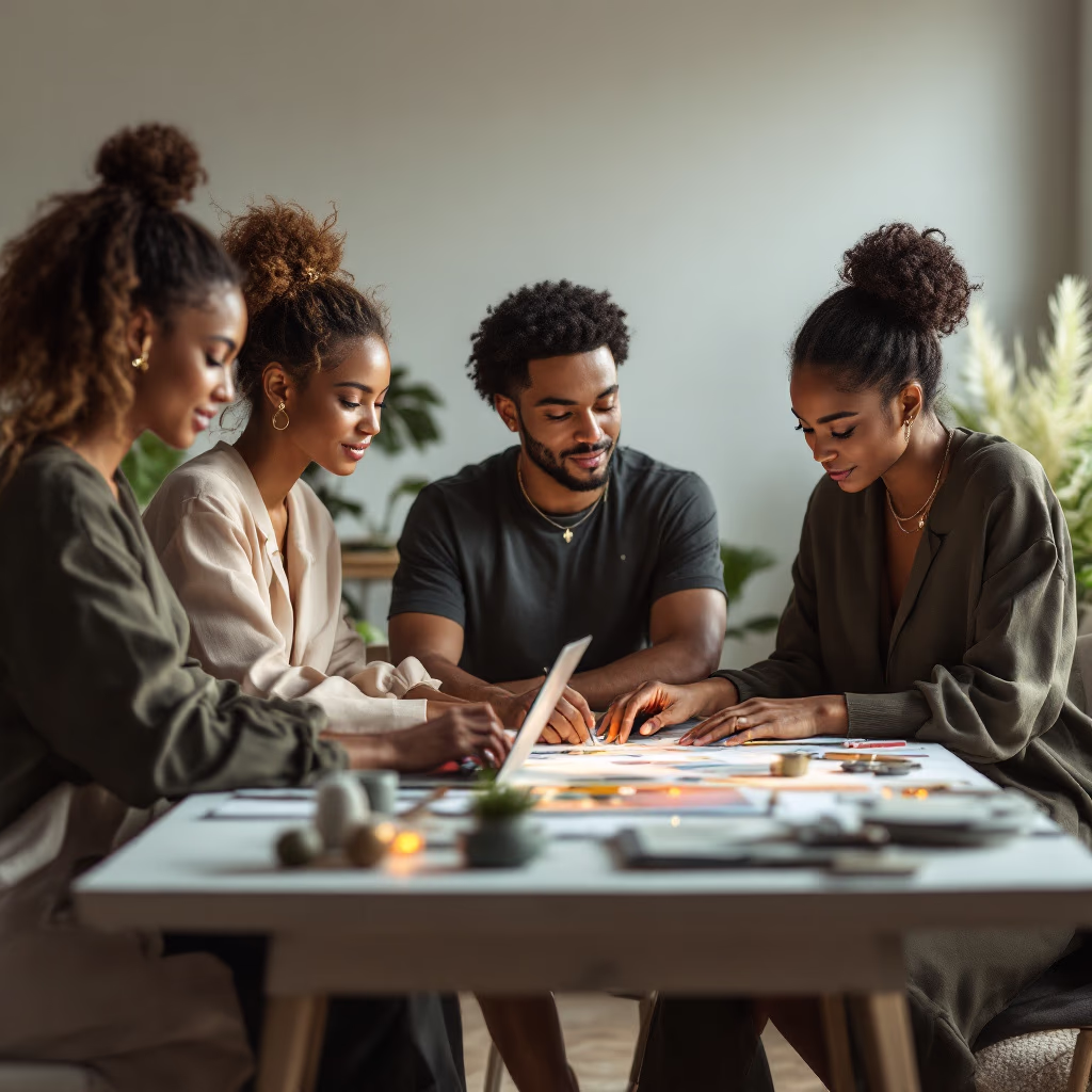 [team] image of teamwork in the studio (for a graphic design studio)