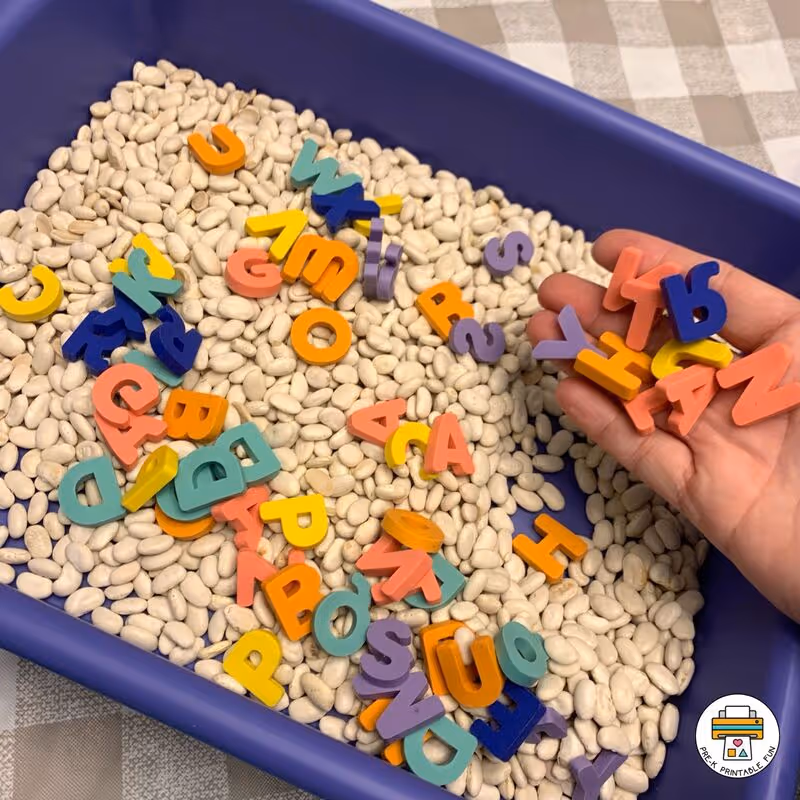 Build Your Name Sensory Bin - Pre-K Printable Fun