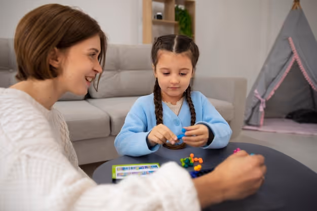 Mother and kid playing medium shot