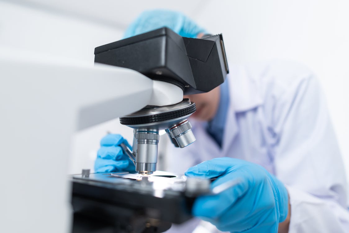Free Scientist Using Microscope Stock Photo