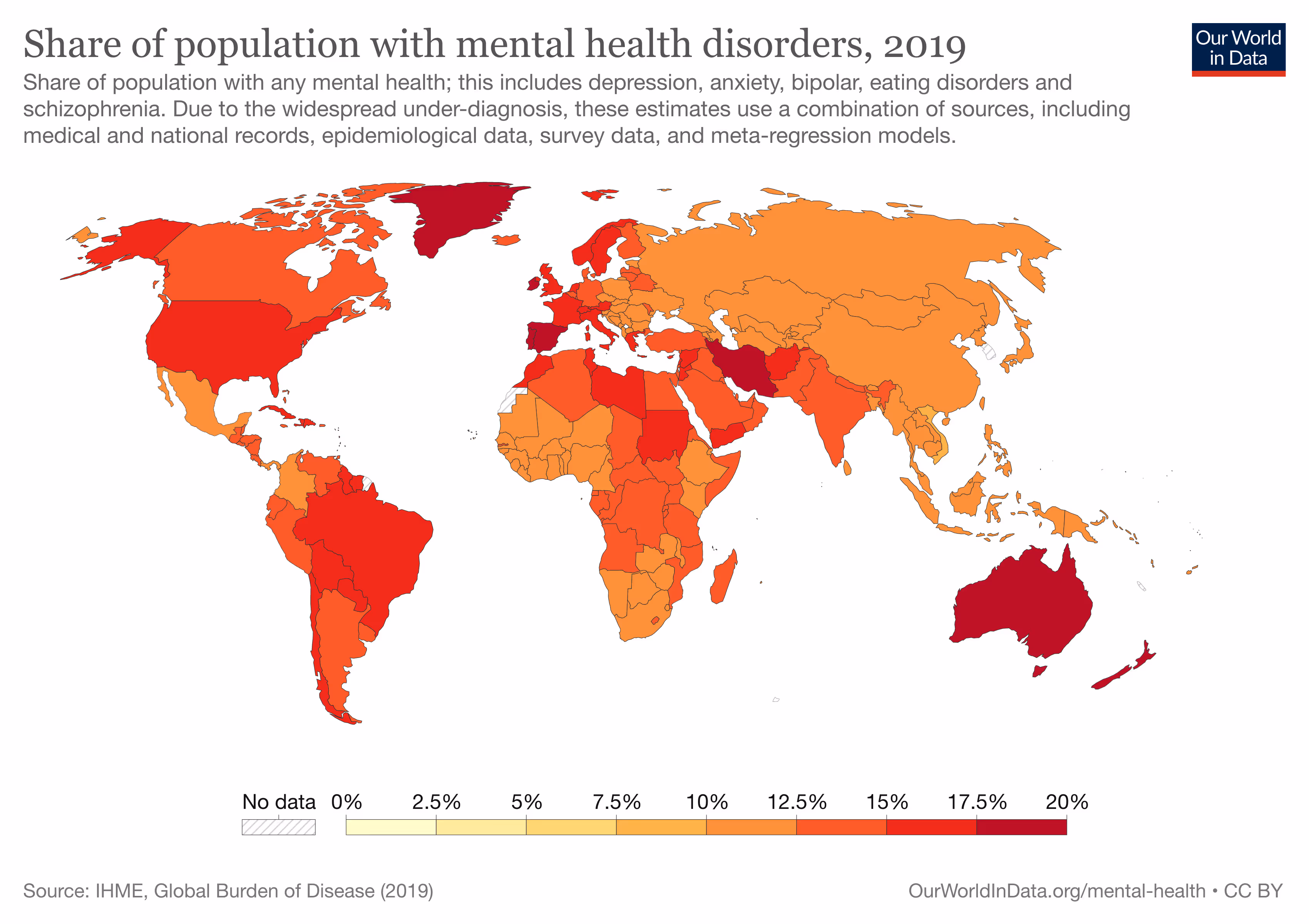 share of population with mental health disorders