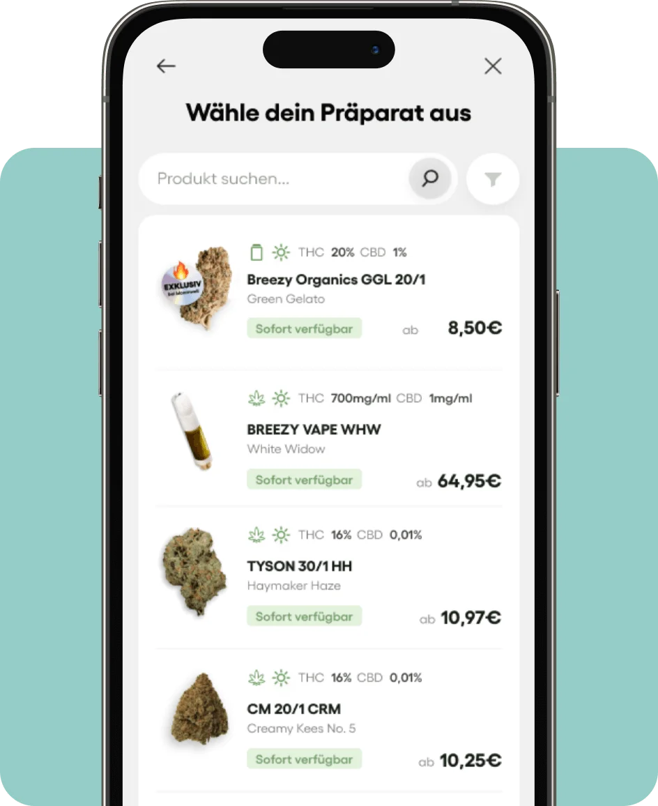Screenshot des Livebestands in der Bloomwell App.