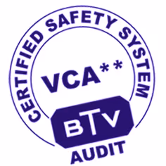 Logo du système de sécurité certifié VCA avec mention audit BTV.