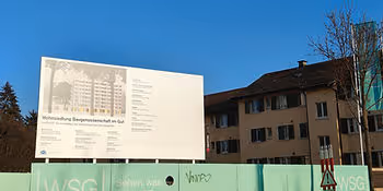 Sign with information about building site