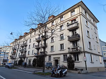 white apartment block