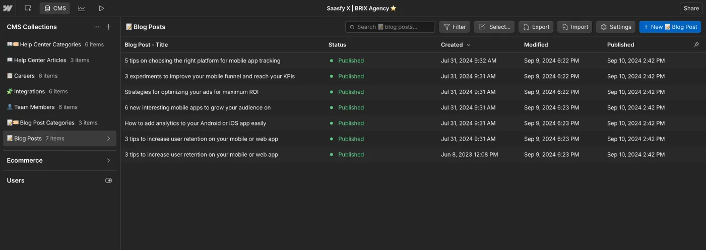 Saasfy X Webflow Template And Ui Kit - Cms Collection