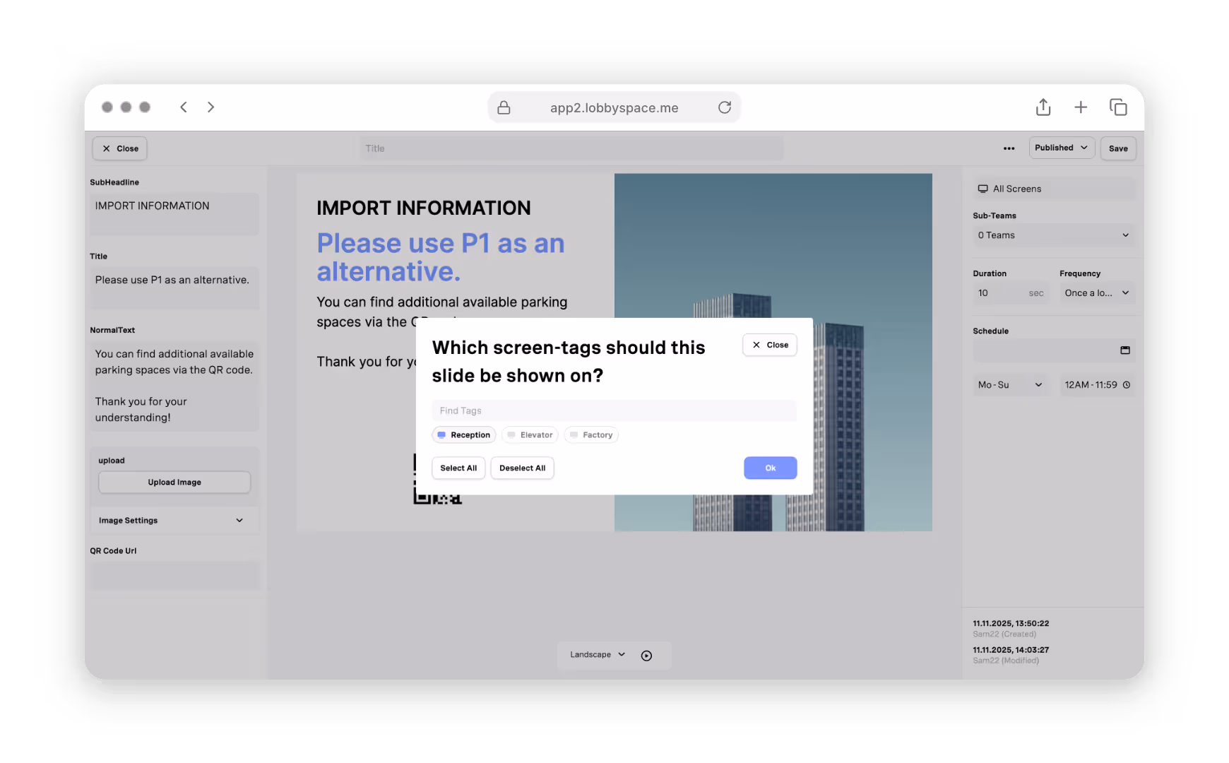Digital Signage Schedule