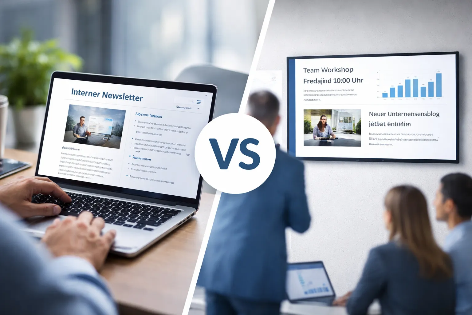 Interner Newsletter oder Infoscreen? Ein realistischer Vergleich