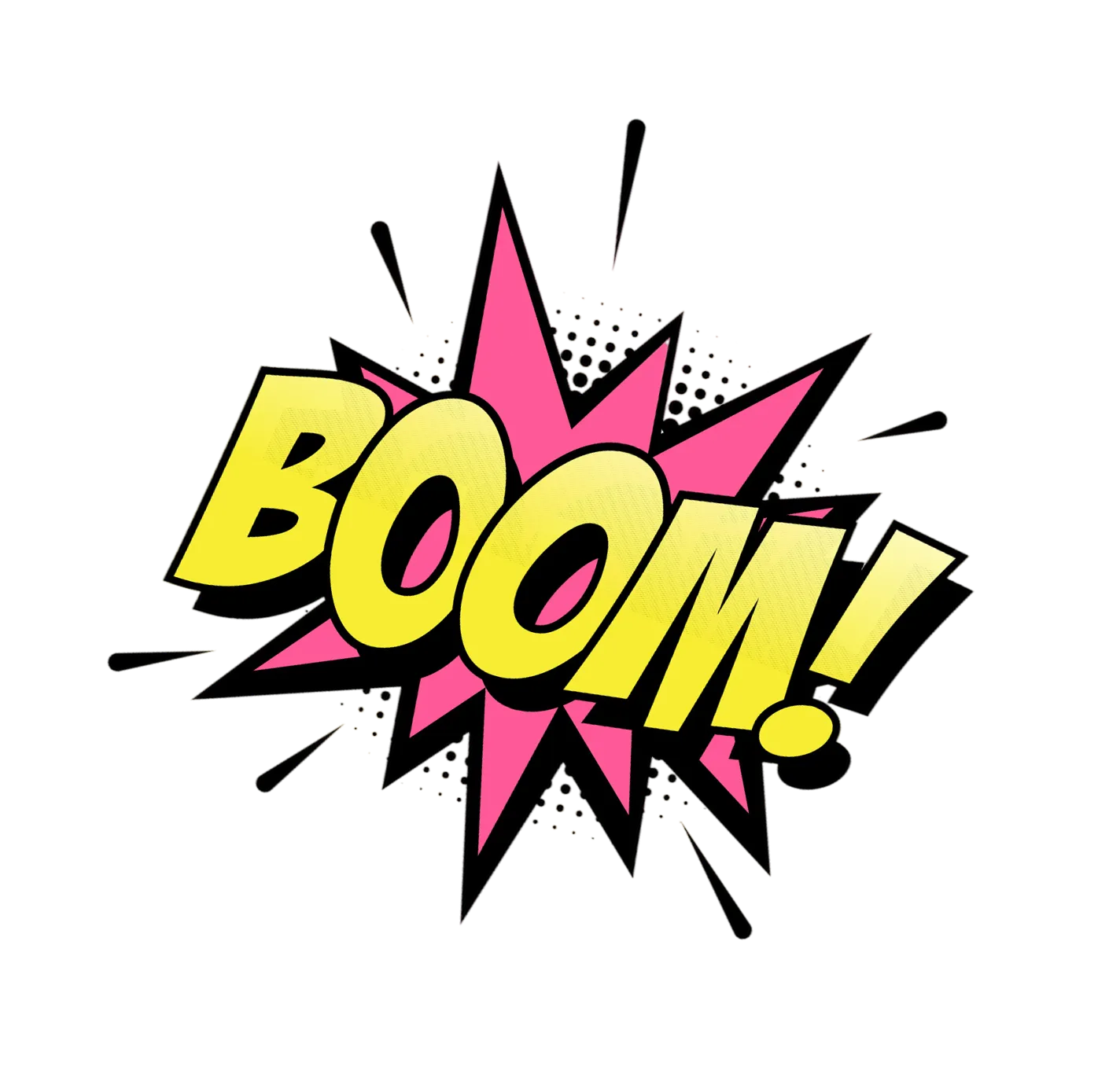 "Boom!" in pop art style.