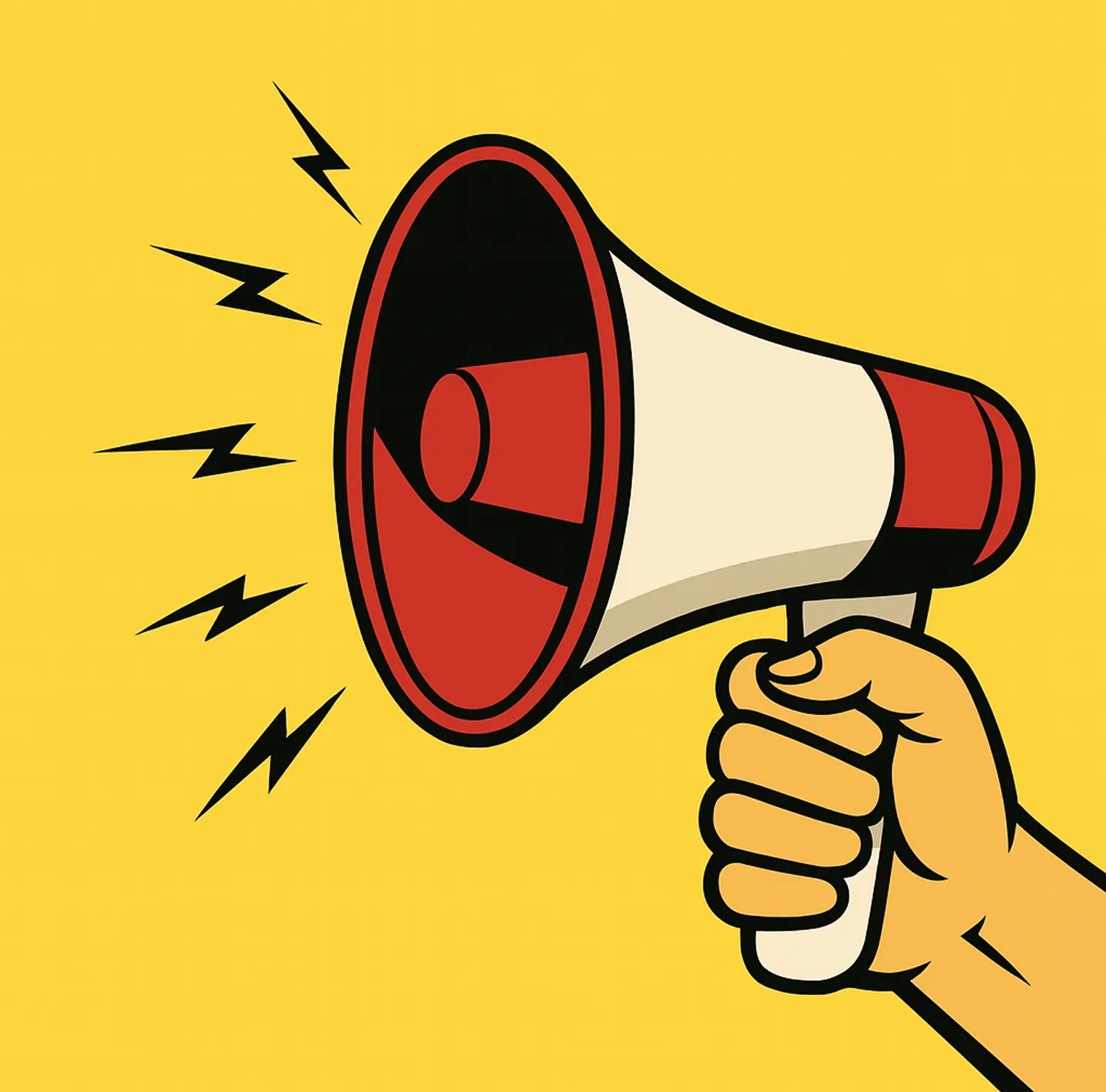 Megaphone in pop art style.