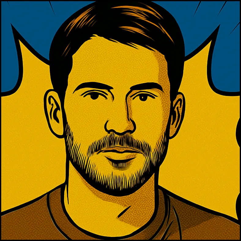Andy McCormack in pop art style.