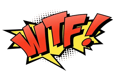 "WTF" in pop art style.