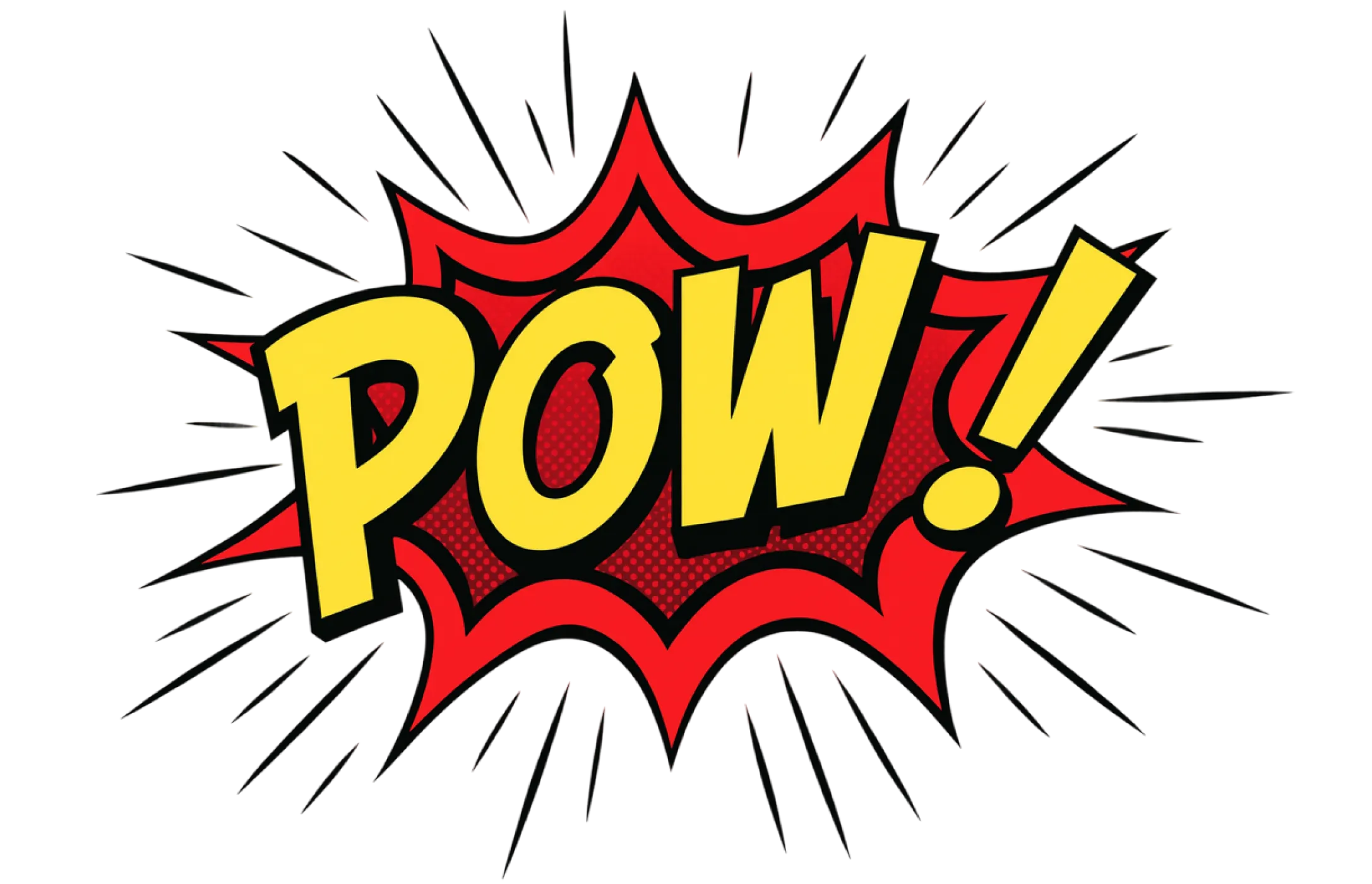 "Pow!" in pop art style.