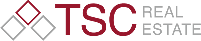 Logo von TSC Real Estate in Rot und Schwarz