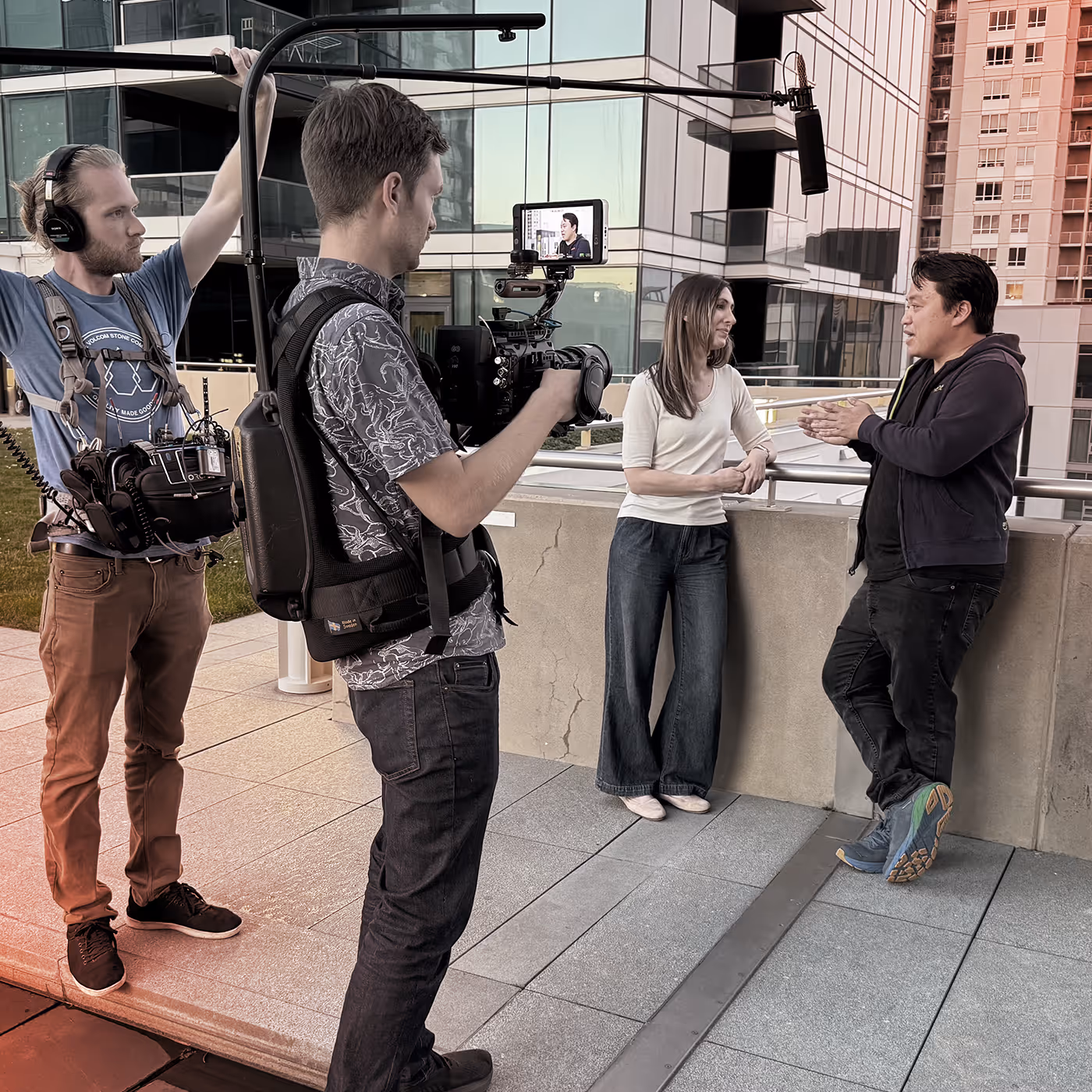 Mikael filming for Amazon Sciences