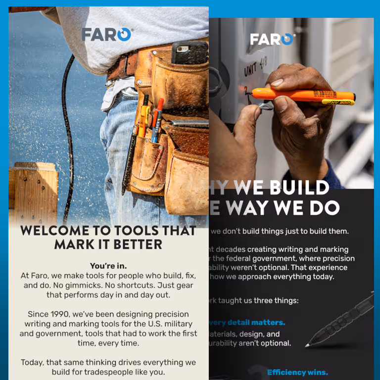 Email marketing samples for FARO