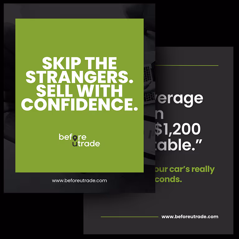 BeforeUTrade organic social posts. 