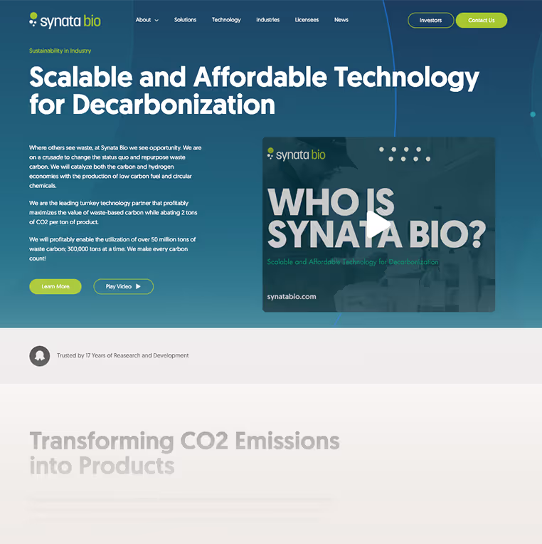 New synata bio website.