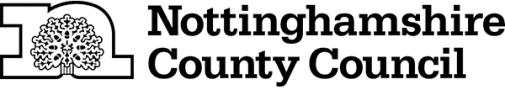 Nottinghamshire County Council logo featuring a stylized tree inside a block letter N.