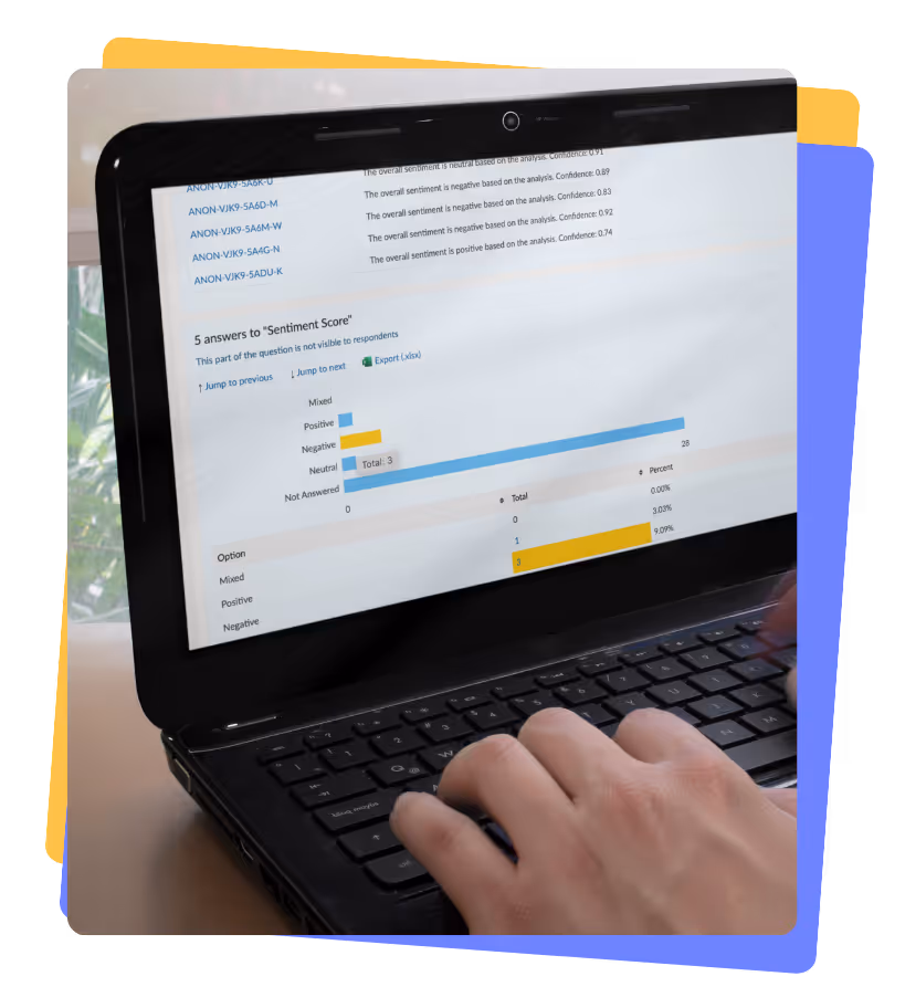 Laptop screen displaying 'sentiment analysis'