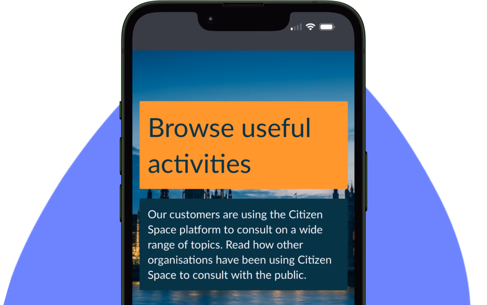 Phone screen with a consultation site.