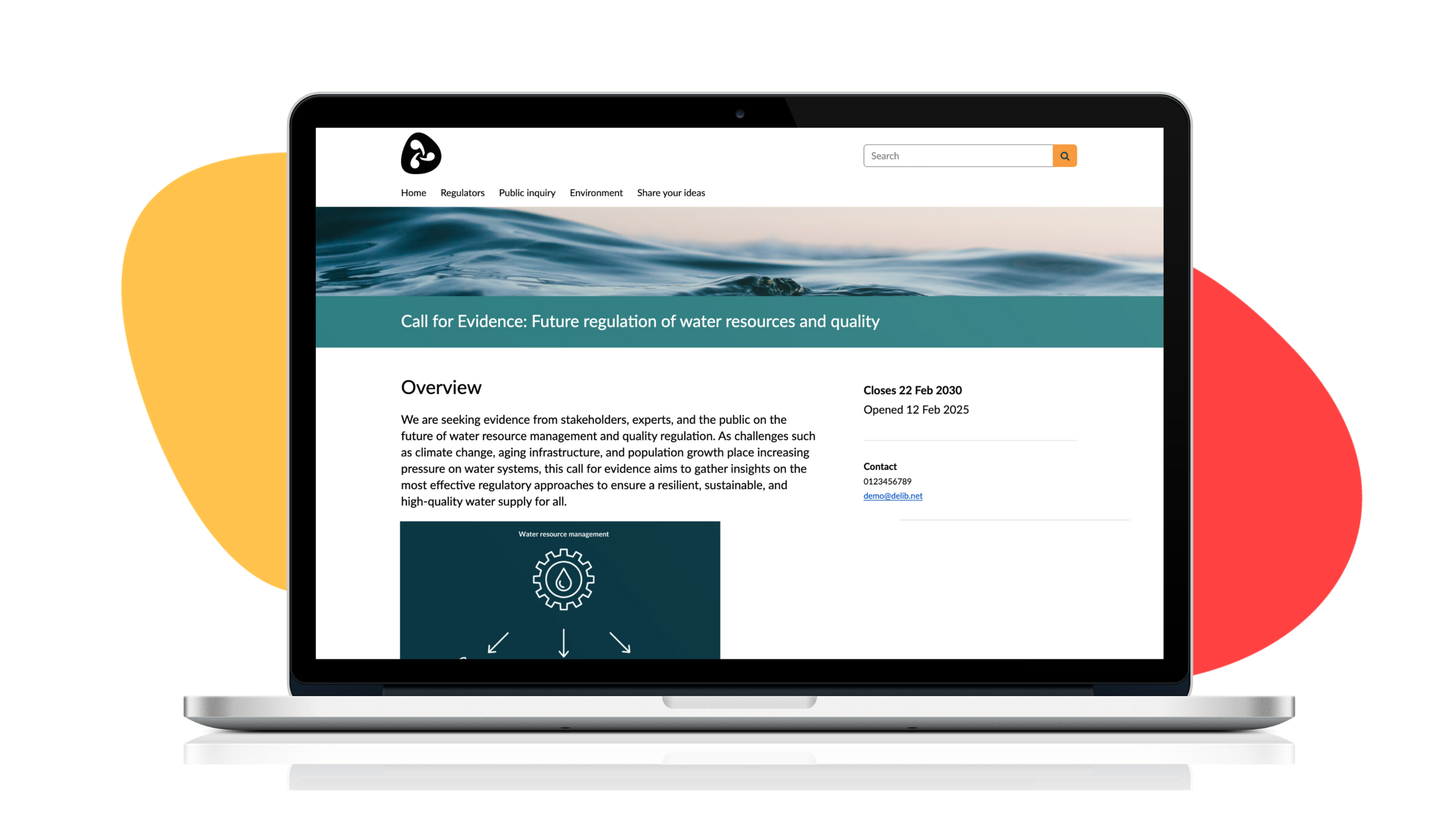 Display of a call for evidence on citizen space