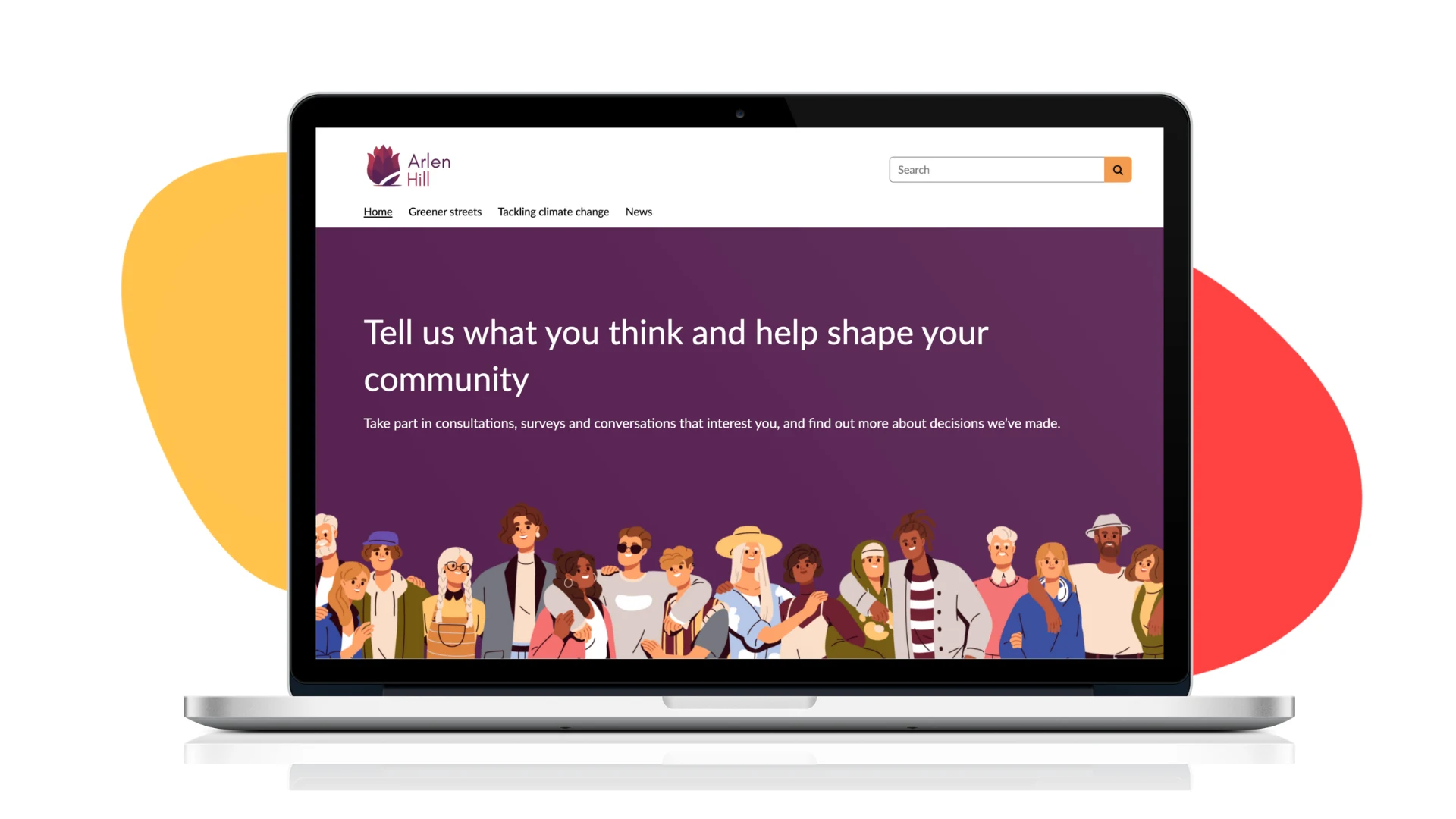 A laptop showing an Arlen Hill consultation on Citizen Space