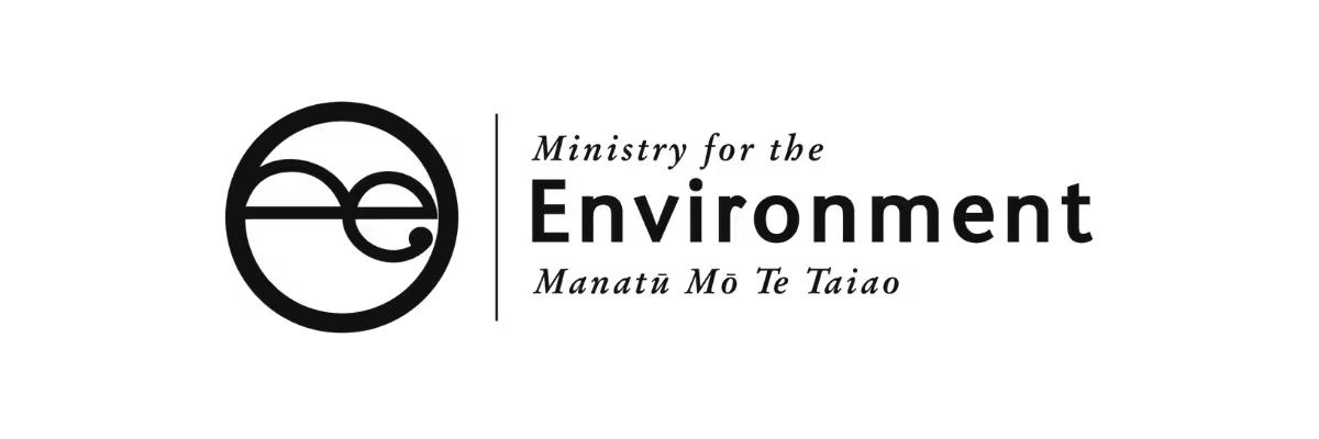 Logo of the Ministry for the Environment with circular emblem and text in English and Maori.