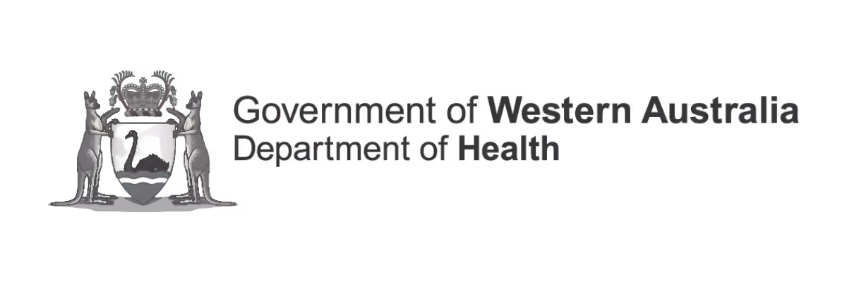 Government of Western Australia Department of Health emblem with kangaroos and crown.