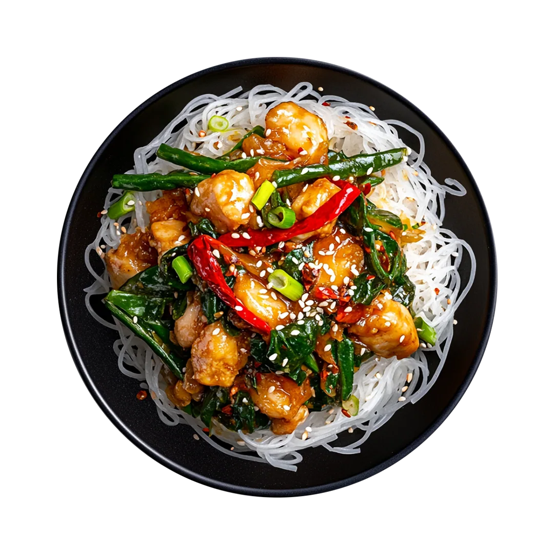 Стир-фрай с рисовой лапшой