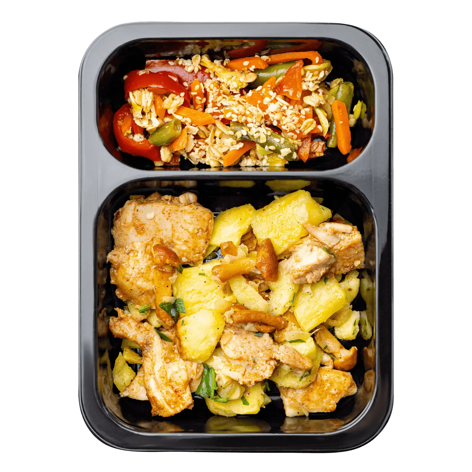 Картофельное сотэ с курицей и овощами