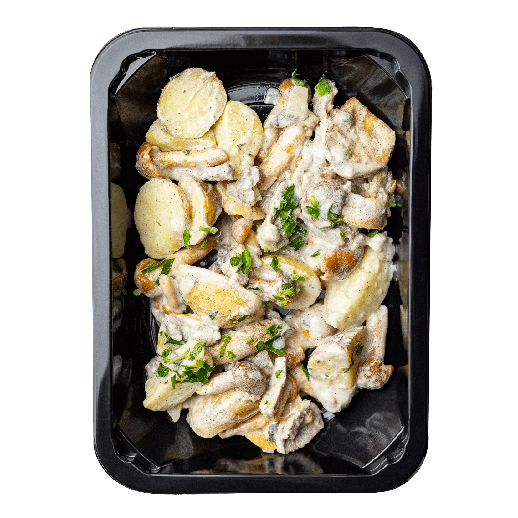 Запеченный картофель с говядиной и опятами