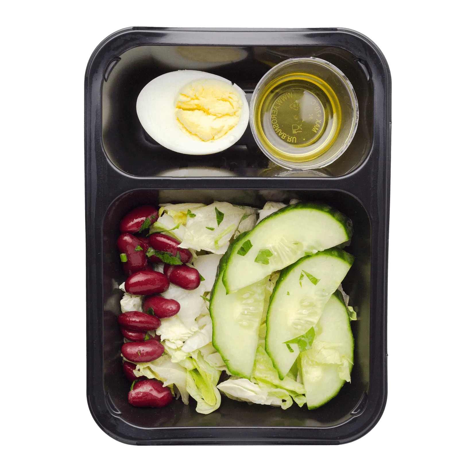 Зеленый салат с фасолью и ароматным маслом