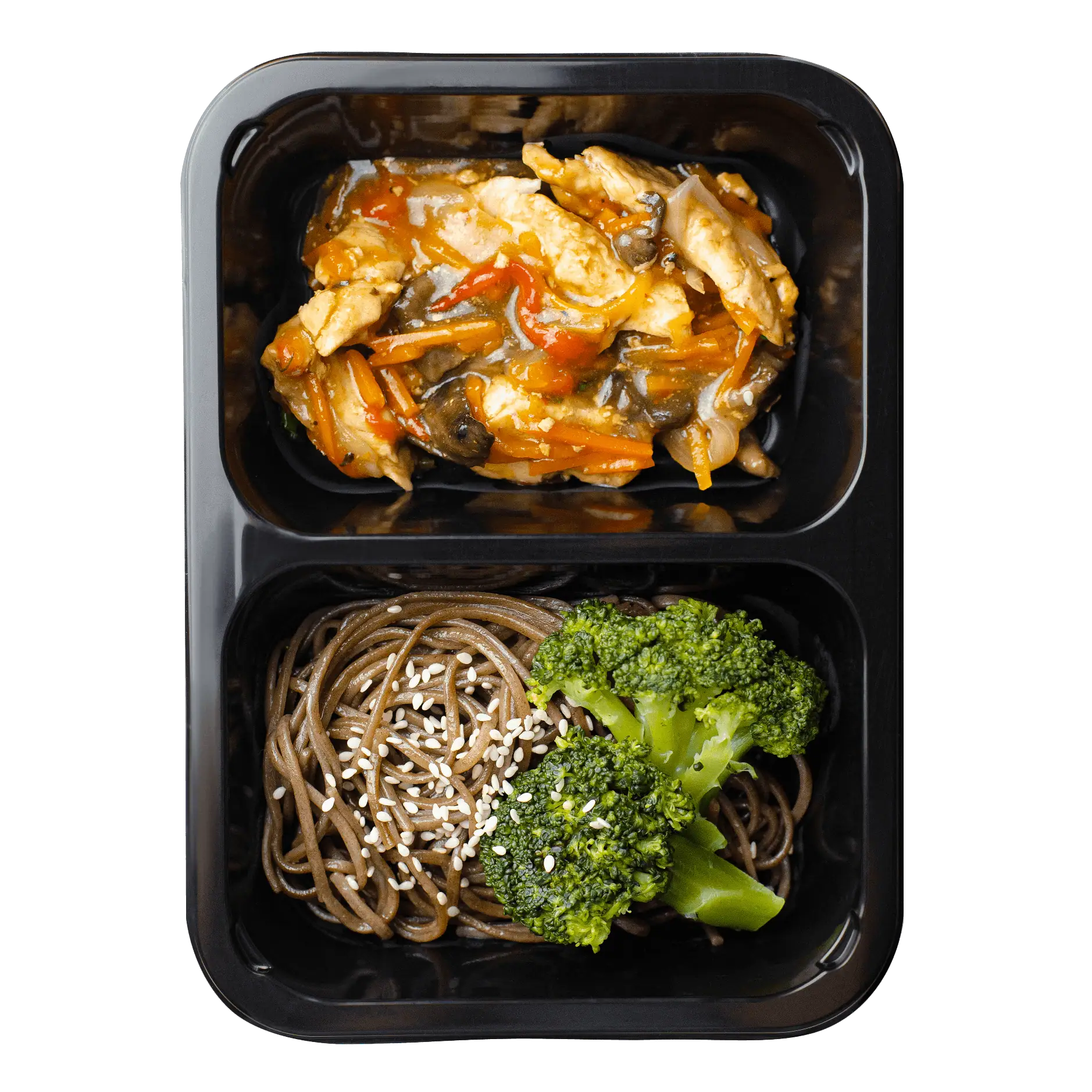 Индейка с овощами и гречневой лапшой