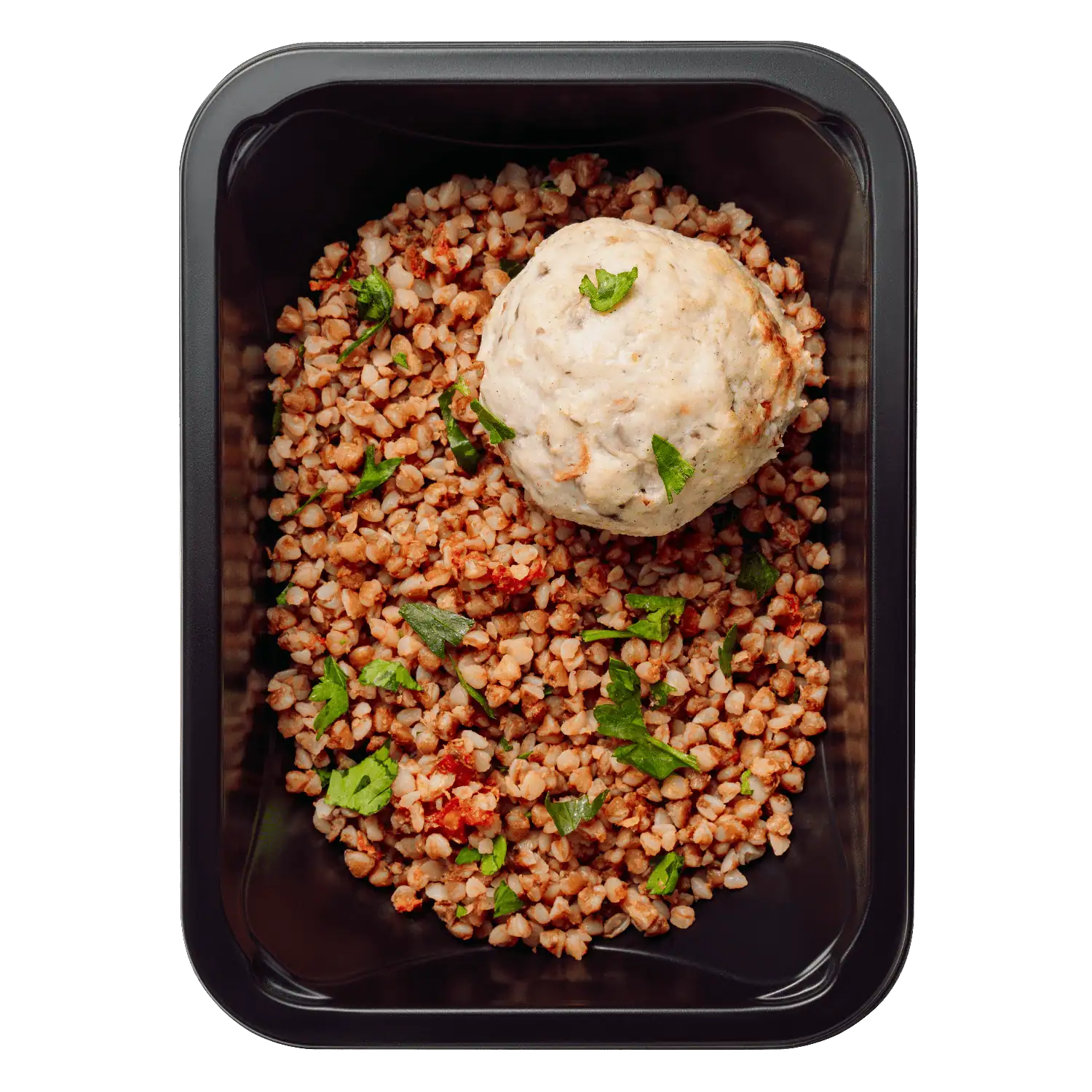 Биточки куриные с томатной гречкой