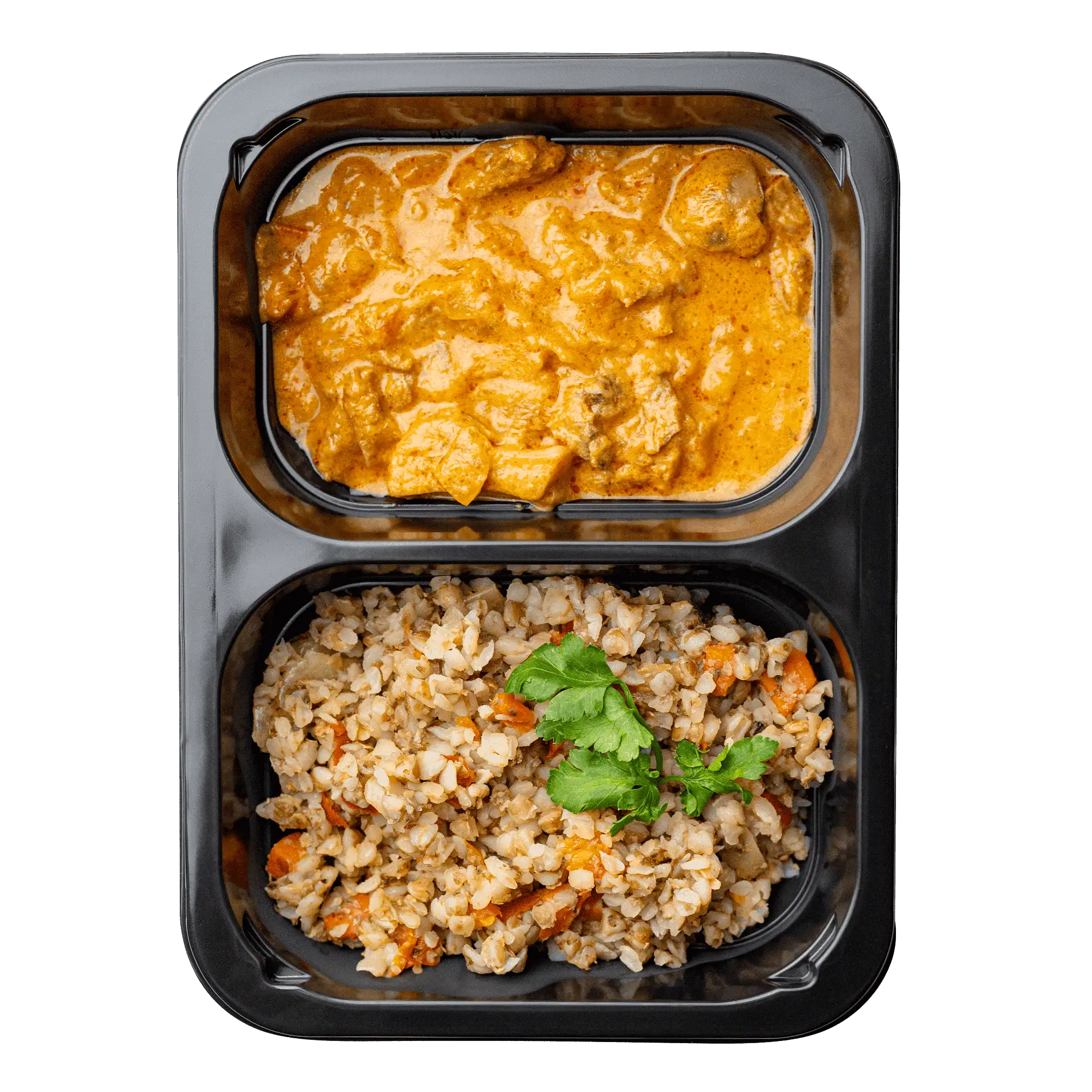 Гуляш с грибами и гречкой