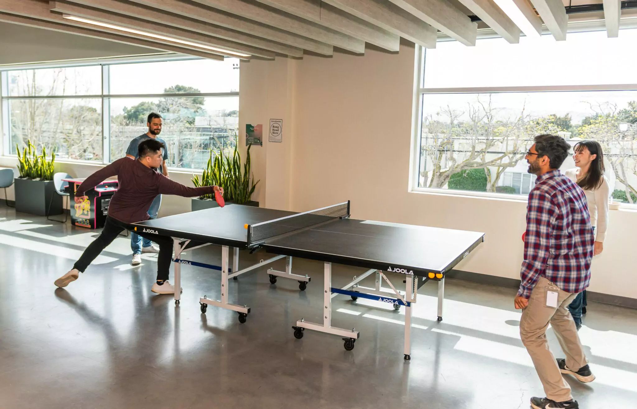 Team playing tennis