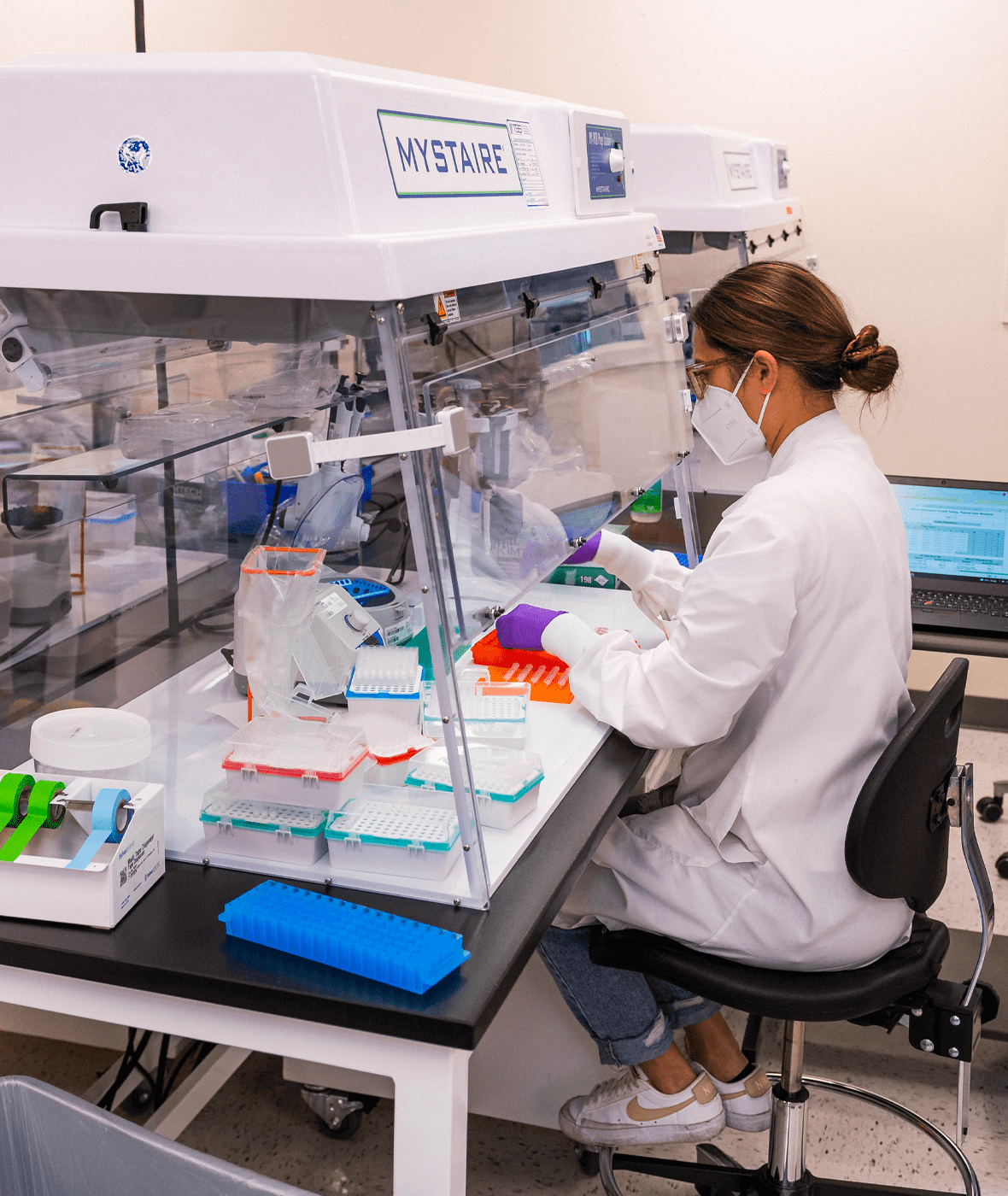 A woman in the lab