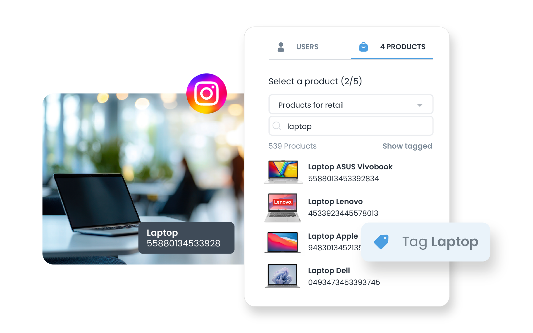 Product tagging visual