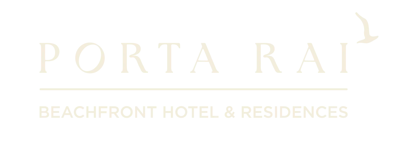 Porta Rai logo with text “Porta Rai Beachfront Hotel & Residences” and a seagull graphic.