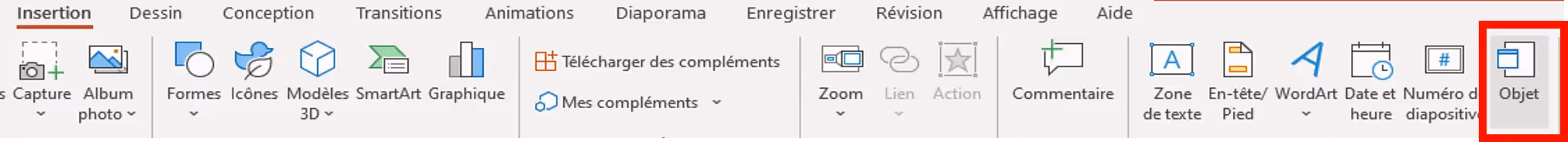 intégrer excel dans powerpoint