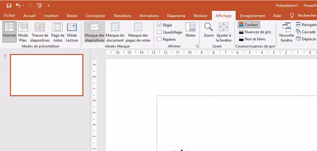 modifier masque PowerPoint