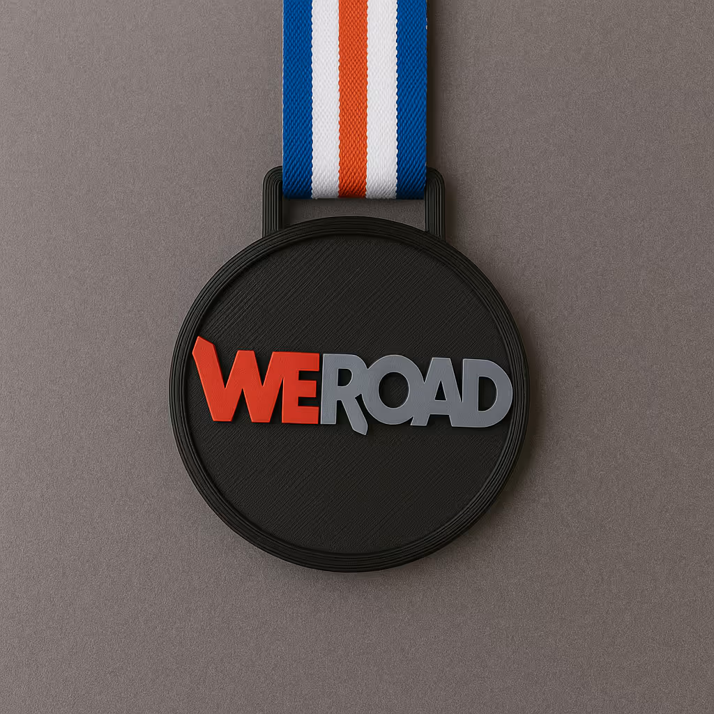 medalla impresa en 3d para la empresa WeRoad