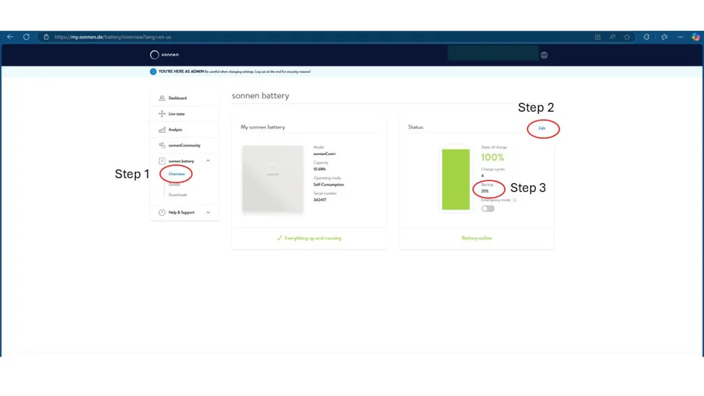 sonnen app backup buffer