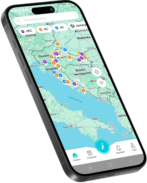 karta lokacija Electrip na mobitelu